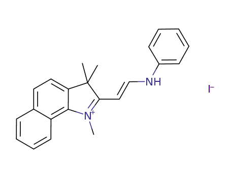 Molecular Structure of 581092-64-0 (3H-Benz[g]indolium, 1,3,3-trimethyl-2-[2-(phenylamino)ethenyl]-, iodide)
