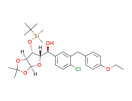 (S)-[(3aS,5S,6R,6aS)-6-(tert-butyl-dimethyl-silanyloxy)-2,2-dimethyl-tetrahydro-furo[2,3-d][1,3]dioxol-5-yl]-[4-chloro-3-(4-ethoxy-benzyl)-phenyl]-methanol