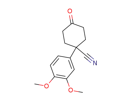 Molecular Structure of 51533-65-4 (4-CYANO-4-(3,4-DIMETHOXYPHENYL)CYCLOHEXANONE)
