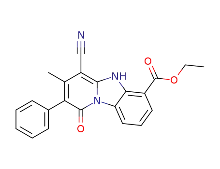 Molecular Structure of 577776-86-4 (ethyl 4-cyano-3-methyl-1-oxo-2-phenyl-1H,5H-pyrido[1,2-a]benzimidazole-6-carboxylate)