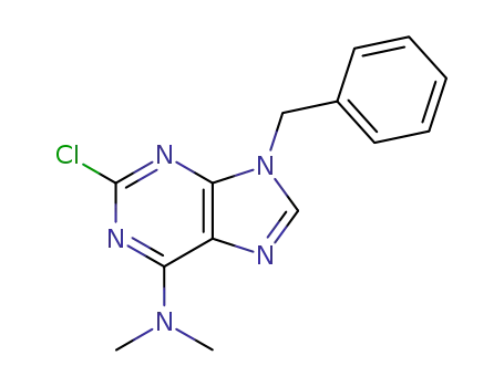 Molecular Structure of 115204-53-0 (9-benzyl-2-chloro-N,N-dimethyl-9H-purin-6-amine)