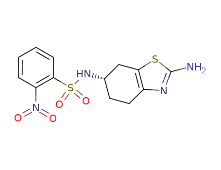 Molecular Structure of 1046124-79-1 ((S)-N-(2-amino-4,5,6,7-tetrahydrobenzo[d]thiazol-6-yl)-2-nitrobenzenesulfonamide)