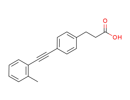 Molecular Structure of 1082058-99-8 (4-[2-(2-methylphenyl)ethynyl]-benzenepropanoicacid)