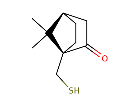 Molecular Structure of 77026-99-4 (Bicyclo[2.2.1]heptan-2-one, 1-(mercaptomethyl)-7,7-dimethyl-, (1S,4R)-)