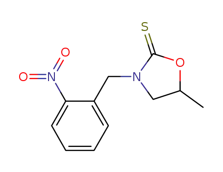 Molecular Structure of 907994-36-9 (5-methyl-3-(2-nitrobenzyl)-2-oxazolidinethione)