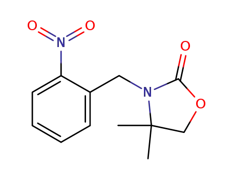 Molecular Structure of 907994-35-8 (4,4-dimethyl-3-(2-nitrobenzyl)-2-oxazolidinone)