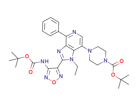 1-Piperazinecarboxylic acid,
4-[2-[4-[[(1,1-dimethylethoxy)carbonyl]amino]-1,2,5-oxadiazol-3-yl]-1-eth
yl-4-phenyl-1H-imidazo[4,5-c]pyridin-7-yl]-, 1,1-dimethylethyl ester