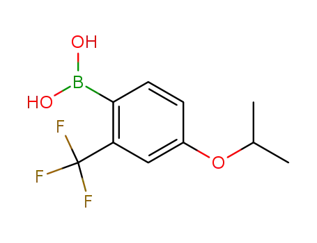 Molecular Structure of 313545-40-3 (4-ISOPROPOXY-2-(TRIFLUOROMETHYL)PHENYLBORONIC ACID)
