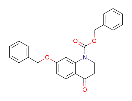 Molecular Structure of 620598-02-9 (1(2H)-Quinolinecarboxylic acid, 3,4-dihydro-4-oxo-7-(phenylmethoxy)-,
phenylmethyl ester)