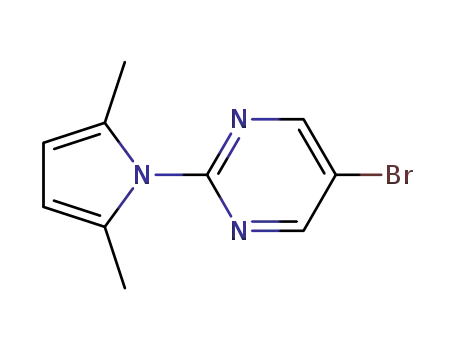 Molecular Structure of 478258-81-0 (5-BROMO-2-(2,5-DIMETHYL-1H-PYRROL-1-YL)PYRIMIDINE)