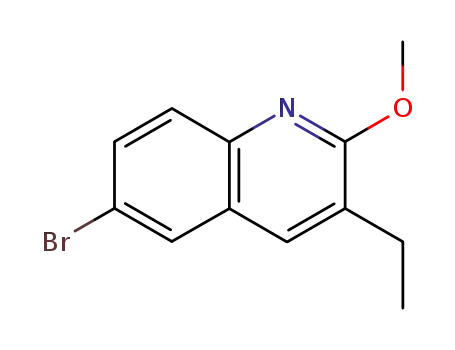 Molecular Structure of 409346-71-0 (6-Bromo-3-ethyl-2-methoxyquinoline)