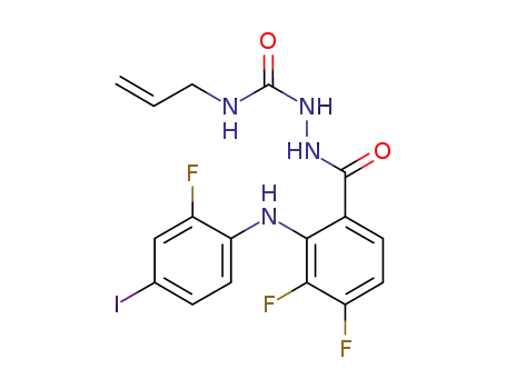 Molecular Structure of 718619-67-1 (4'-allyl-1'[3,4-difluoro-2-(2-fluoro-4-iodo-phenylamino)]-semicarbazole)