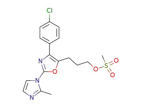 Molecular Structure of 198064-57-2 (5-Oxazolepropanol, 4-(4-chlorophenyl)-2-(2-methyl-1H-imidazol-1-yl)-,methanesulfonate (ester))