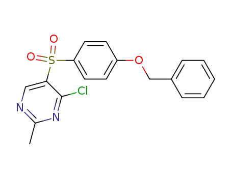 Molecular Structure of 796048-82-3 (5-(4-benzyloxy-benzenesulfonyl)-4-chloro-2-methyl-pyrimidine)