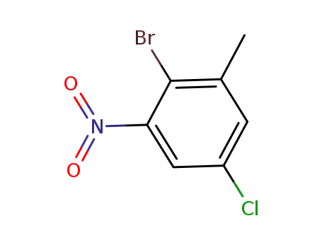 Molecular Structure of 631910-13-9 (2-bromo-5-chloro-1-methyl-3-nitro-benzene)
