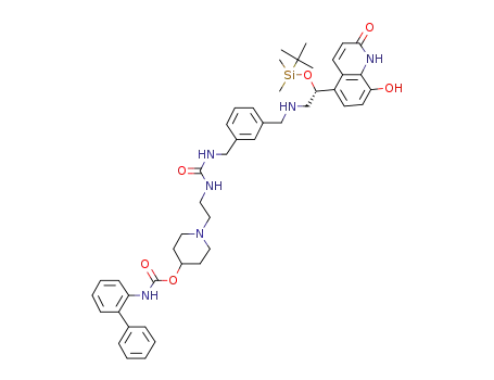 Molecular Structure of 743461-30-5 (biphenyl-2-ylcarbamic Acid 1-{2-[3-(3-{[(R)-2-(tert-butyldimethylsilanyloxy)-2-(8-hydroxy-2-oxo-1,2-dihydroquinolin-5-yl)ethylamino]methyl}benzyl)ureido]ethyl}-piperidin-4-yl Ester)