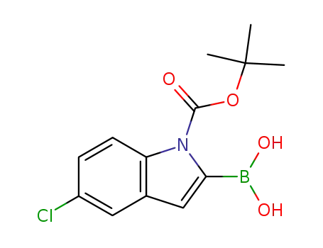 Molecular Structure of 475102-12-6 (1-Boc-5-chloro-1H-indole-2-boronic acid)