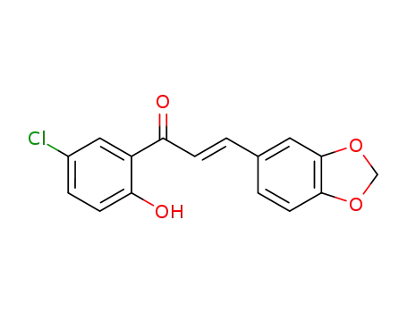 Molecular Structure of 28328-71-4 (3-(1,3-benzodioxol-5-yl)-1-(5-chloro-2-hydroxyphenyl)prop-2-en-1-one)