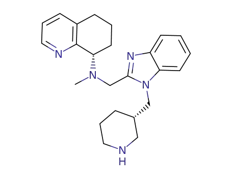 Molecular Structure of 876590-12-4 ((8S)-N-methyl-N-({1-[(3S)-3-piperidinylmethyl]-1H-benzimidazol-2-yl}methyl)-5,6,7,8-tetrahydro-8-quinolinamine)