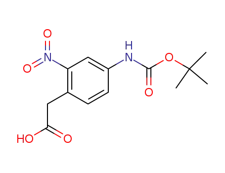 Molecular Structure of 512180-63-1 (2-(4-(tert-Butoxycarbonylamino)-2-nitrophenyl)acetic acid)