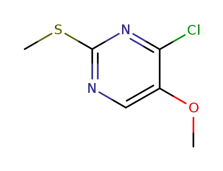 Molecular Structure of 87026-45-7 (4-CHLORO-5-METHOXY-2-(METHYLSULFANYL)PYRIMIDINE)