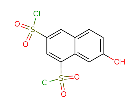Molecular Structure of 872271-34-6 (7-hydroxy-naphthalene-1,3-disulfonyl chloride)