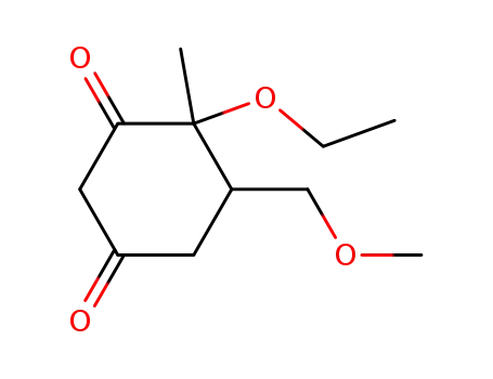 Molecular Structure of 179177-11-8 (1,3-Cyclohexanedione,4-ethoxy-5-(methoxymethyl)-4-methyl-(9CI))