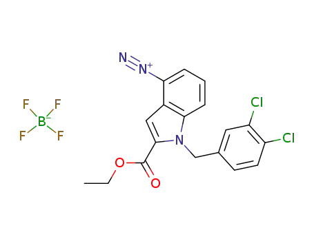 Molecular Structure of 287482-04-6 (N-(3,4-dichlorobenzyl)-2-ethoxycarbonylindole-4-diazonium tetrafluoroborate)
