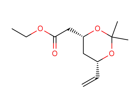 Molecular Structure of 815588-08-0 (1,3-Dioxane-4-aceticacid,6-ethenyl-2,2-dimethyl-,ethylester,(4R,6S)-(9CI))