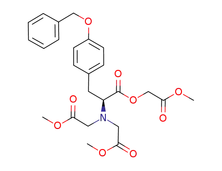 Molecular Structure of 1022087-04-2 ((methoxycarbonyl)methyl 2-(bis(methoxycarbonylmethyl)-L-amino)-3-(4-(benzyloxy)phenyl)propionate)