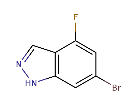 Molecular Structure of 885520-23-0 (6-BROMO-4-FLUORO-1H-INDAZOLE)