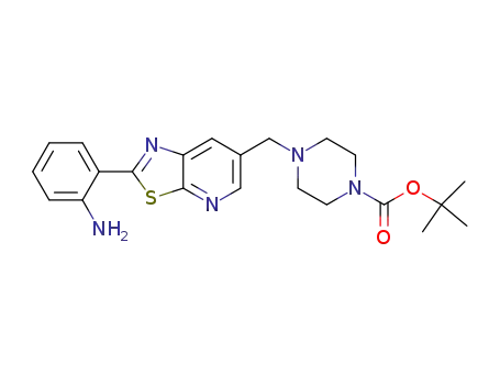 Molecular Structure of 925438-39-7 (1-Piperazinecarboxylic acid,
4-[[2-(2-aminophenyl)thiazolo[5,4-b]pyridin-6-yl]methyl]-,
1,1-dimethylethyl ester)