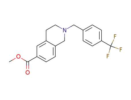 Molecular Structure of 1055948-69-0 (2-(4-trifluoromethyl-benzyl)-1,2,3,4-tetrahydro-isoquinoline-6-carboxylic acid methyl ester)