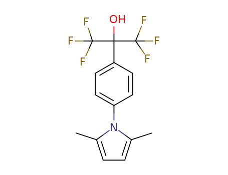 Molecular Structure of 1257240-97-3 (Benzenemethanol, 4-(2,5-dimethyl-1H-pyrrol-1-yl)-α,α-bis(trifluoromethyl)-)