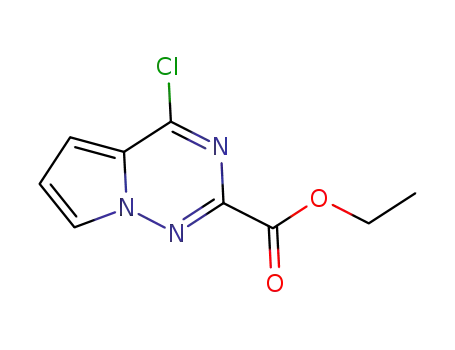 Molecular Structure of 1120214-92-7 (Ethyl 4-chloropyrrolo[1,2-f][1,2,4]triazine-2-carboxylate)