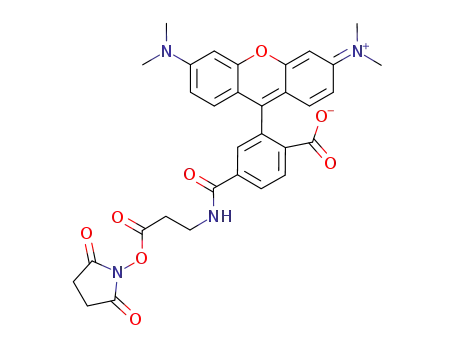 Molecular Structure of 933058-16-3 (6-tetramethylrhodamine-(N-hydroxysuccinimidyl-β-alanine)-amide)