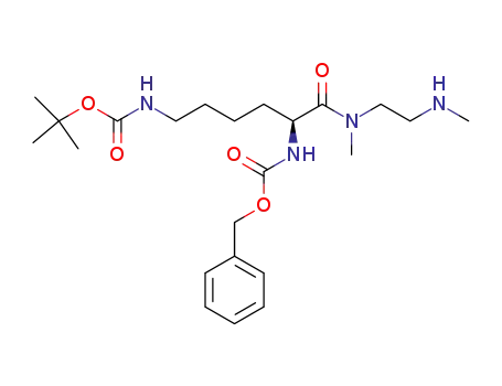 Molecular Structure of 952571-77-6 (Benzyl-((1S)-5-((tert-butoxycarbonyl)amino)-1-(methyl(2-(methylamino)ethyl)carbamoyl)pentyl)carbamate)