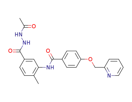 Molecular Structure of 1126367-22-3 (N-(5-(2-acetylhydrazinecarbonyl)-2-methylphenyl)-4-(pyridin-2-ylmethoxy)benzamide)