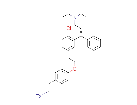 Molecular Structure of 1132074-10-2 (4-{2-[4-(2-amino-ethyl)-phenoxy]-ethyl}-2-((1R)-3-diisopropylamino-1-phenyl-propyl)-phenol)