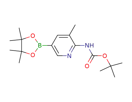 Molecular Structure of 1075249-37-4 (Boc-6-Amino-5-methylpyridine-3-boronic acid pinacol ester)
