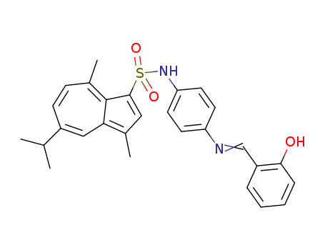 Molecular Structure of 1338351-03-3 (N-[4-(2-hydroxybenzylideneamino)phenyl]-5-isopropyl-3,8-dimethylazulene-1-sulfonamide)