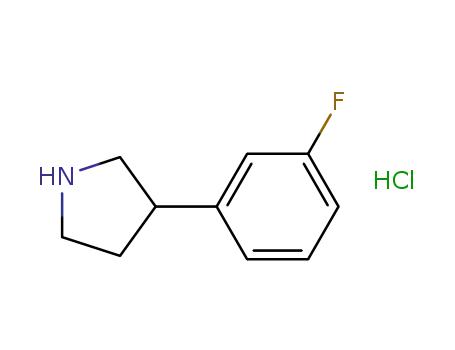 Molecular Structure of 943843-61-6 (Pyrrolidine, 3-(3-fluorophenyl)-, hydrochloride (1:1))
