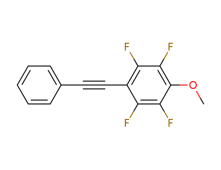 Molecular Structure of 132162-70-0 (Benzene, 1,2,4,5-tetrafluoro-3-methoxy-6-(phenylethynyl)-)