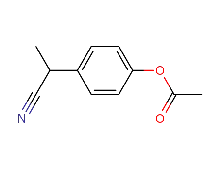 Molecular Structure of 1132795-53-9 (2-(4-acetoxyphenyl)propanenitrile)