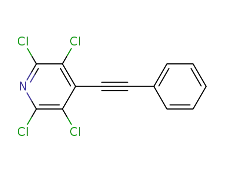 Molecular Structure of 1208365-24-5 (2,3,5,6-tetrachloro-4-(2-phenylethynyl)pyridine)