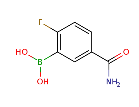 Molecular Structure of 874289-39-1 (5-Carbamoyl-2-fluorobenzeneboronic acid)