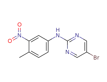 Molecular Structure of 1123515-36-5 ((5-Bromo-pyrimidin-2-yl)-(4-methyl-3-nitro-phenyl)-amine)