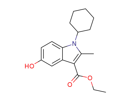 Molecular Structure of 101782-20-1 (ETHYL 1-CYCLOHEXYL-5-HYDROXY-2-METHYL-1H-INDOLE-3-CARBOXYLATE)