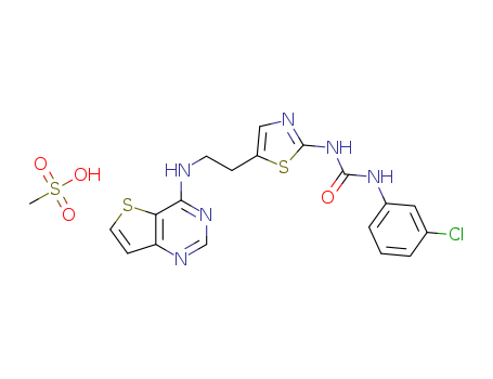 N-(3-Chlorophenyl)-N'-[5-[2-(thieno[3,2-d]pyrimidin-4-ylamino)ethyl]-2-thiazolyl]urea methanesulfonate (1:1)