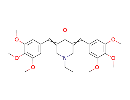 Molecular Structure of 343307-76-6 (4-Piperidinone, 1-ethyl-3,5-bis[(3,4,5-trimethoxyphenyl)methylene]-)